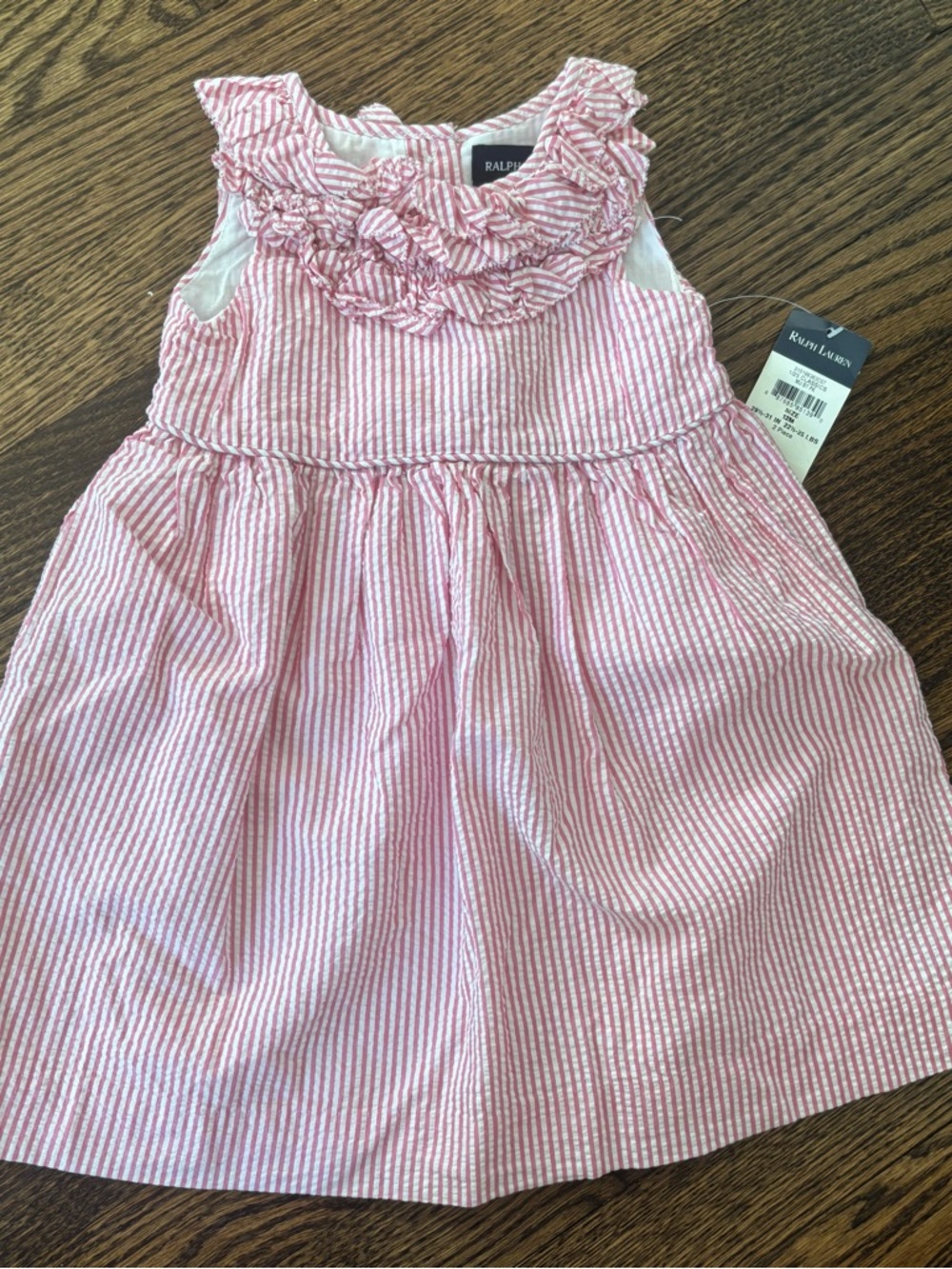 Ralph Lauren Seersucker Ruffle Sundress NWT 12M